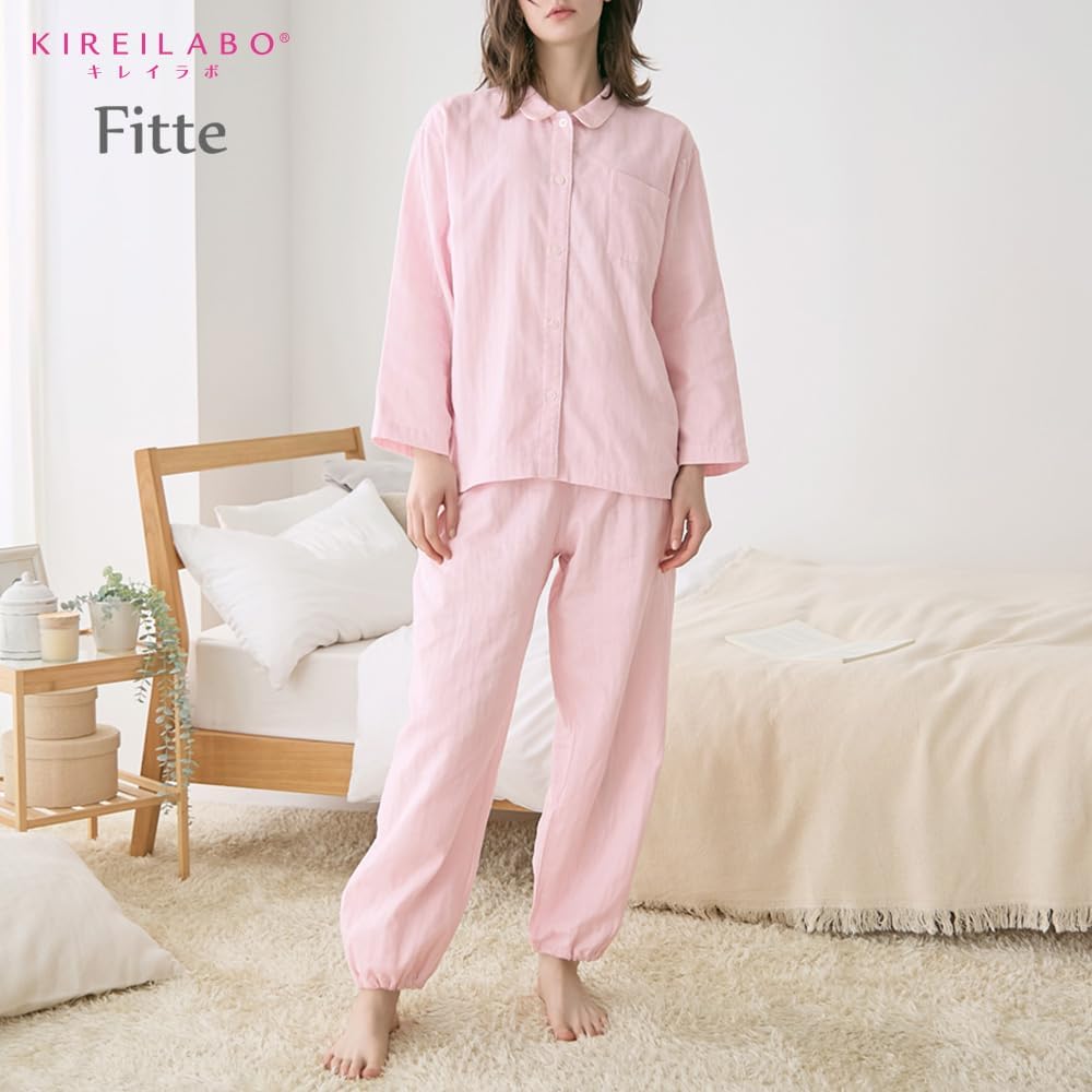 Amazon | KIREILABO【Fitte（綿100%）】 ダブルガーゼ 長袖長パンツ